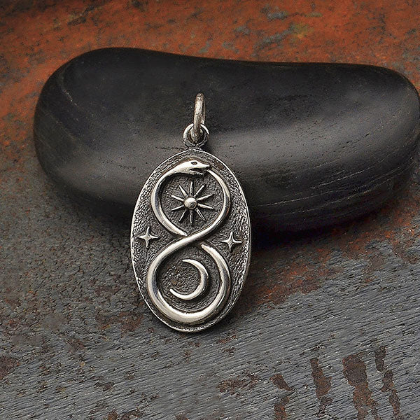 Infinity Snake Pendant with Sun and Moon -6318