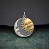 crescent moon and bronze sun Pendant-6454