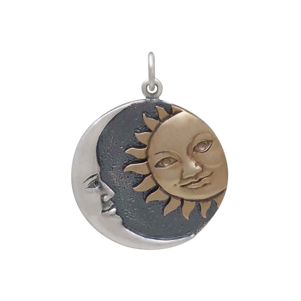 crescent moon and bronze sun Pendant-6454