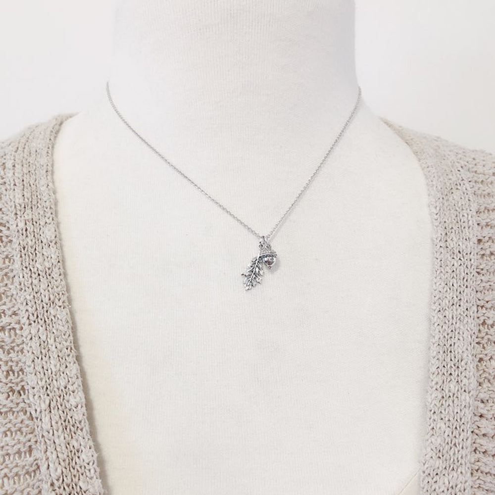 Acorn Oak leaf necklace-C6788 - Kevin N Anna