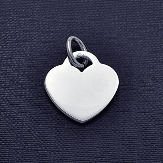 Sterling Silver Small Heart Pendant Charm - Kevin N Anna